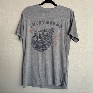 Lucky Brand Boys Gray Roaring Bear T Shirt Size XL